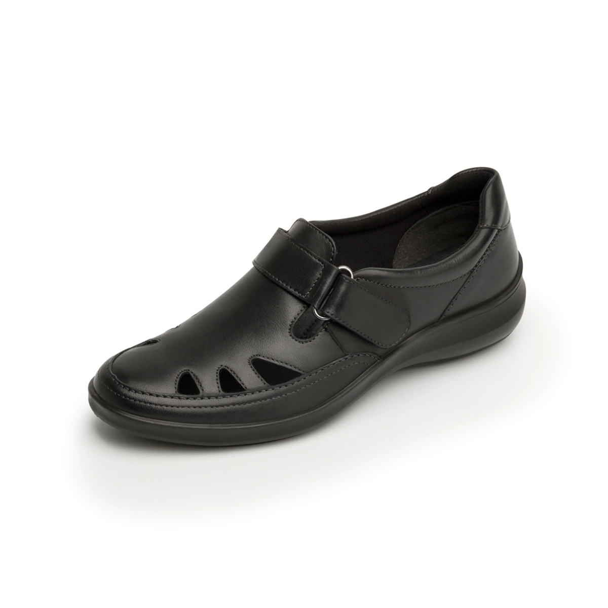 Zapato Dama Flexi 25905 Abierto Piel Negro Ancho Ajustable