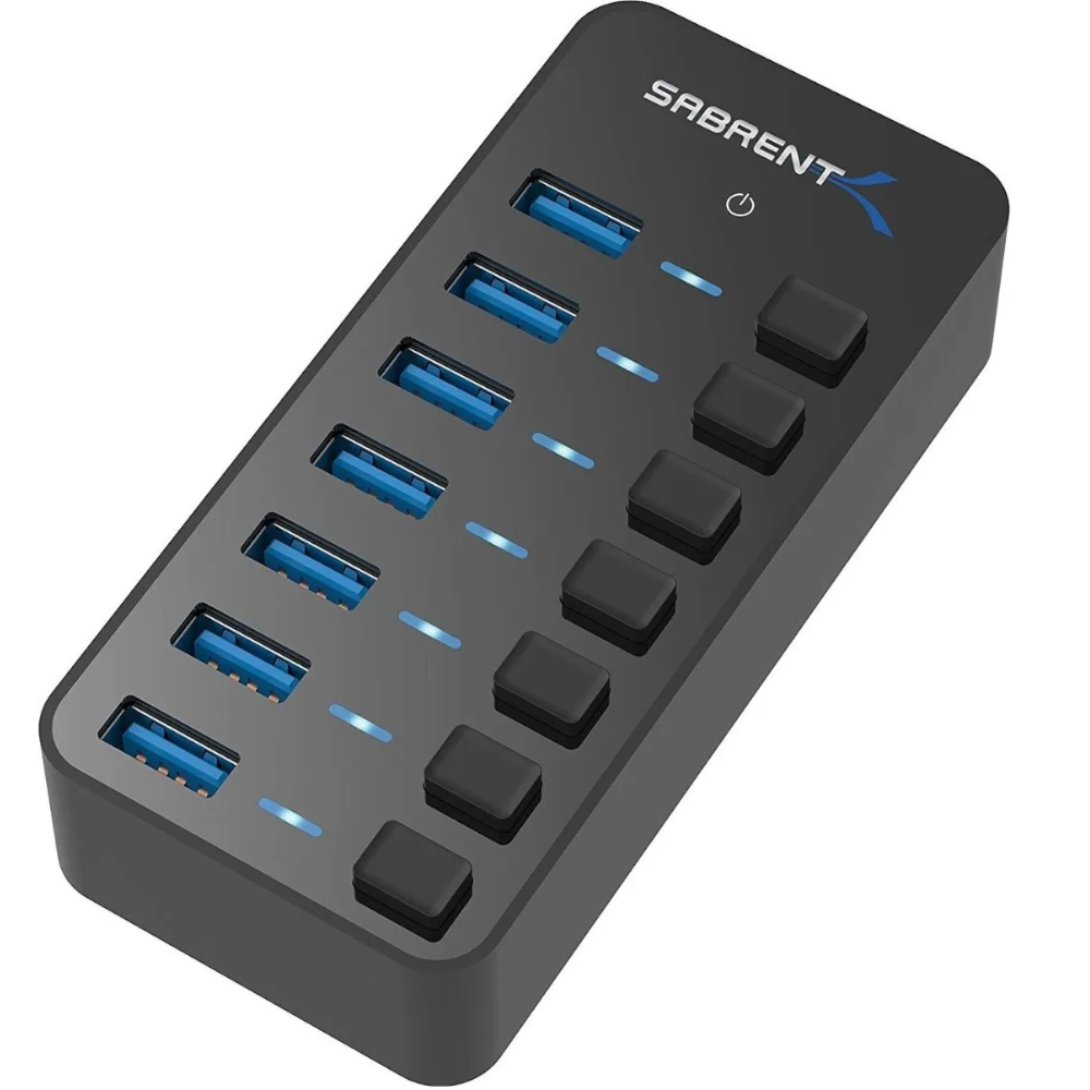 HUB 7 puertos USB 3.0 SABRENT HB-BUP7 36W interruptores independientes