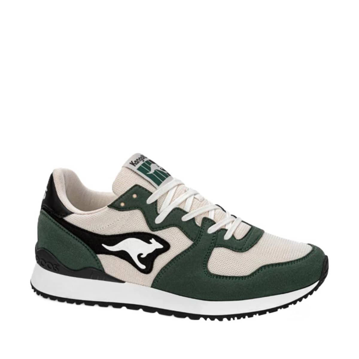 Tenis urbanos retro marca Kangaroos para hombre, color verde con blanco, mod. 1043453
