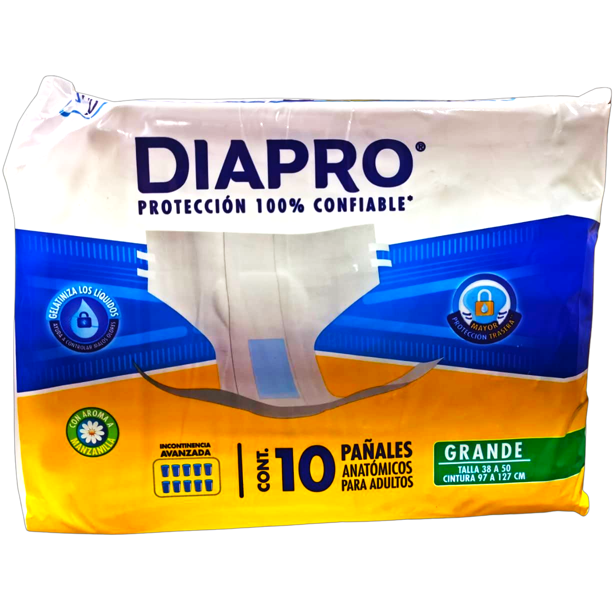 Pañal para Adulto Diapro Confort Grande caja 4 paquetes con 10 Piezas