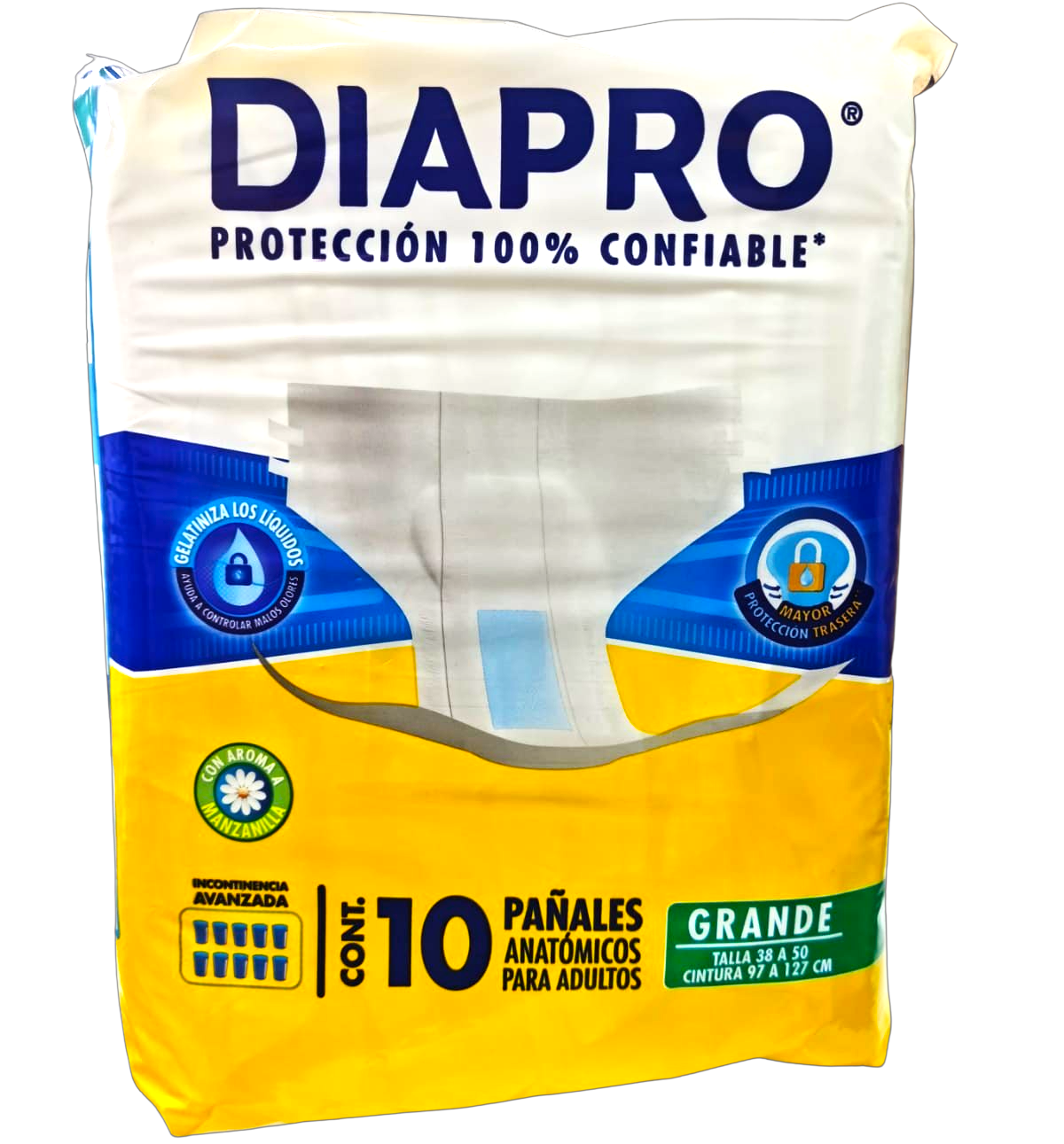 Pañal para Adulto Diapro Confort Grande caja 4 paquetes con 10 Piezas