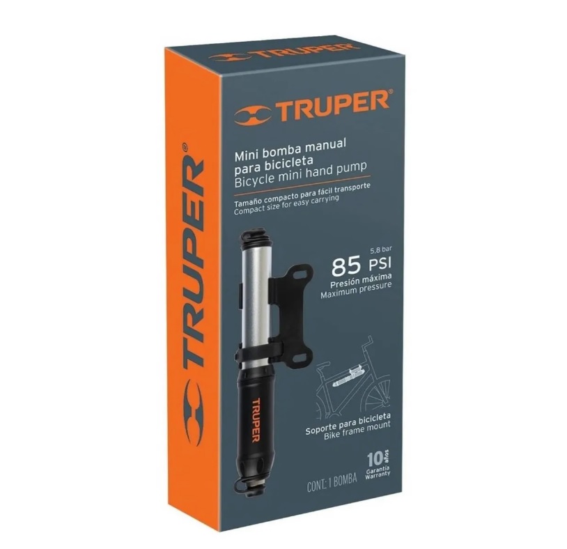 Mini Bomba Manual Portátil Para Bicicleta Aba Truper 11997