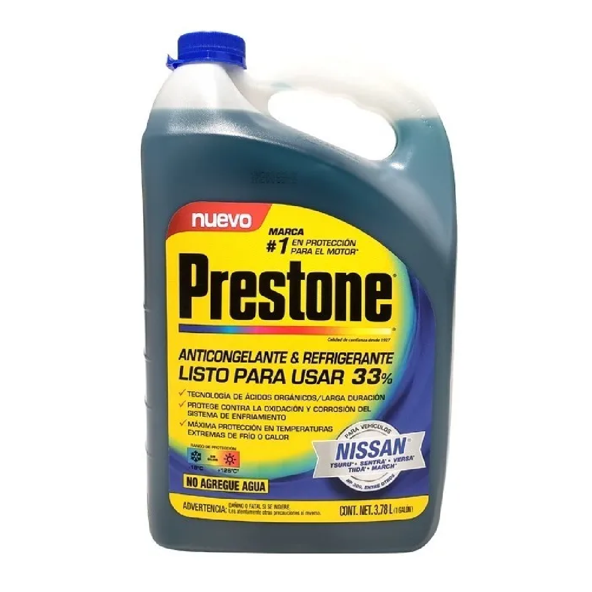 Anticongelante Azul Prestone Galón (3.78l) Nissan