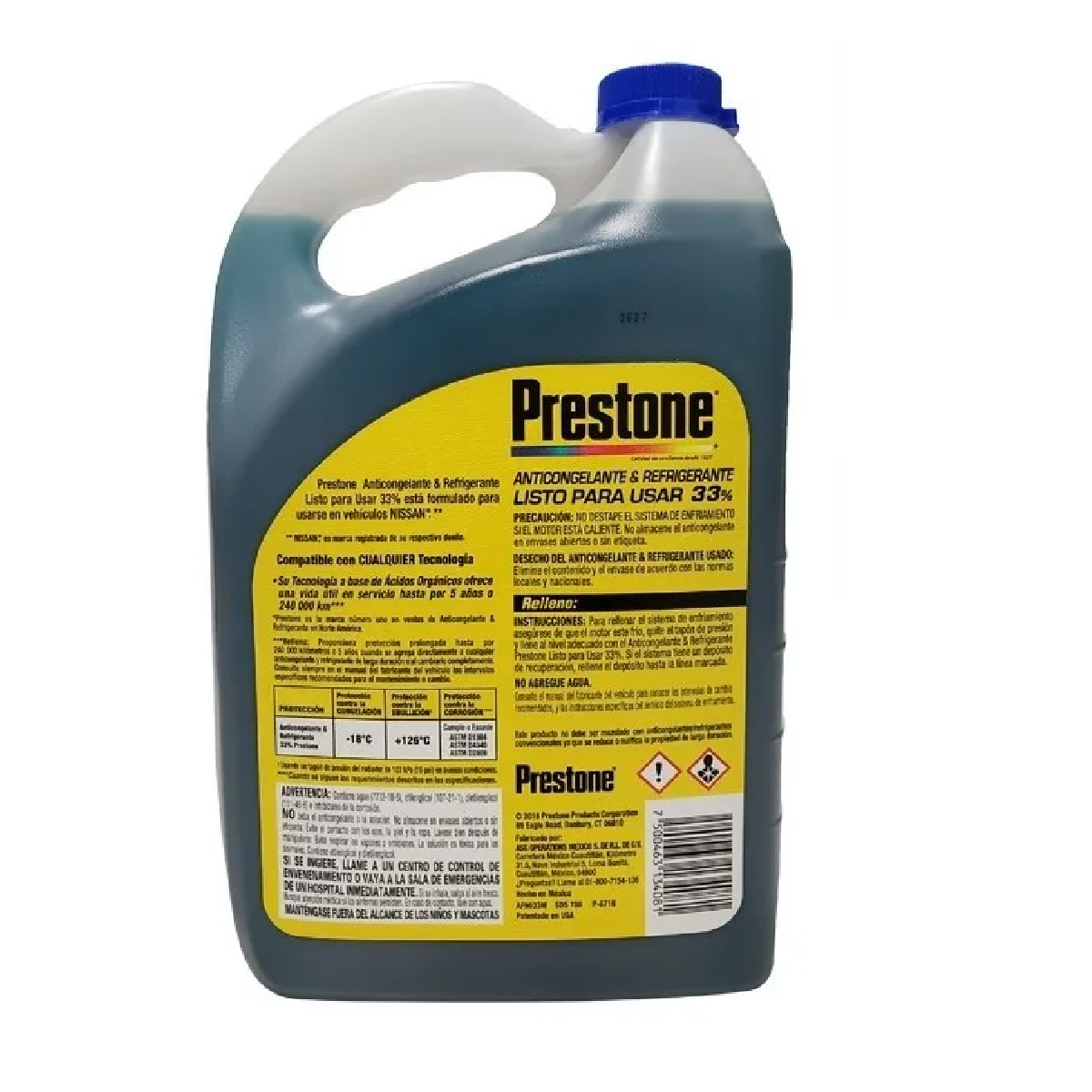Anticongelante Azul Prestone Galón (3.78l) Nissan