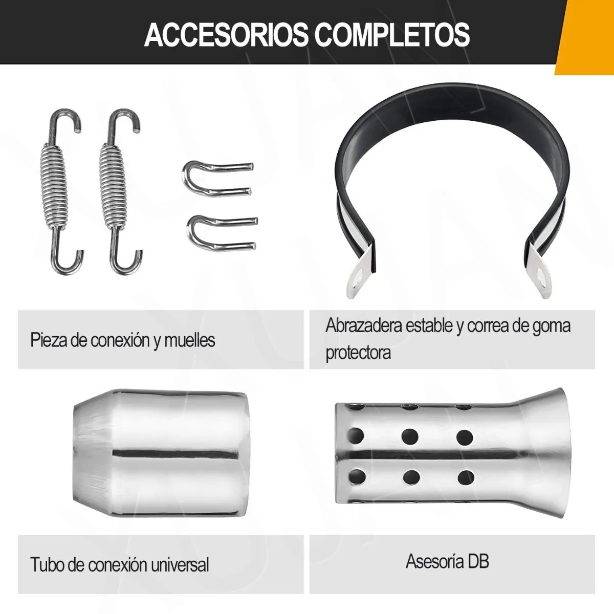 Escape Silenciador Para Moto Universal Plata 35-51mm