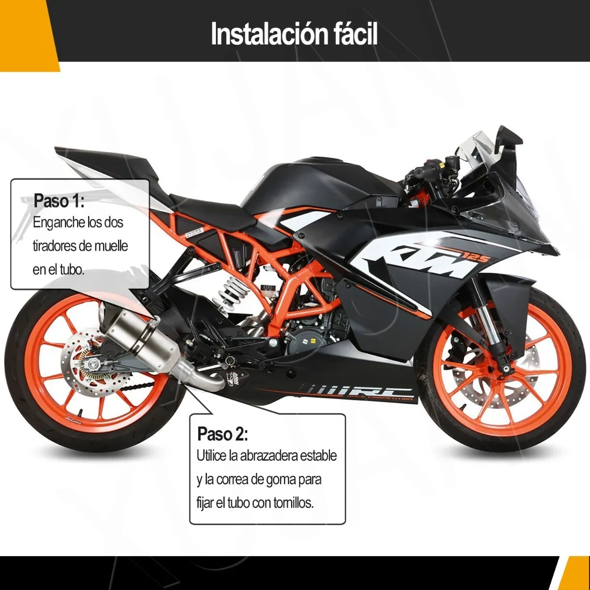 Escape Silenciador Para Moto Universal Plata 35-51mm