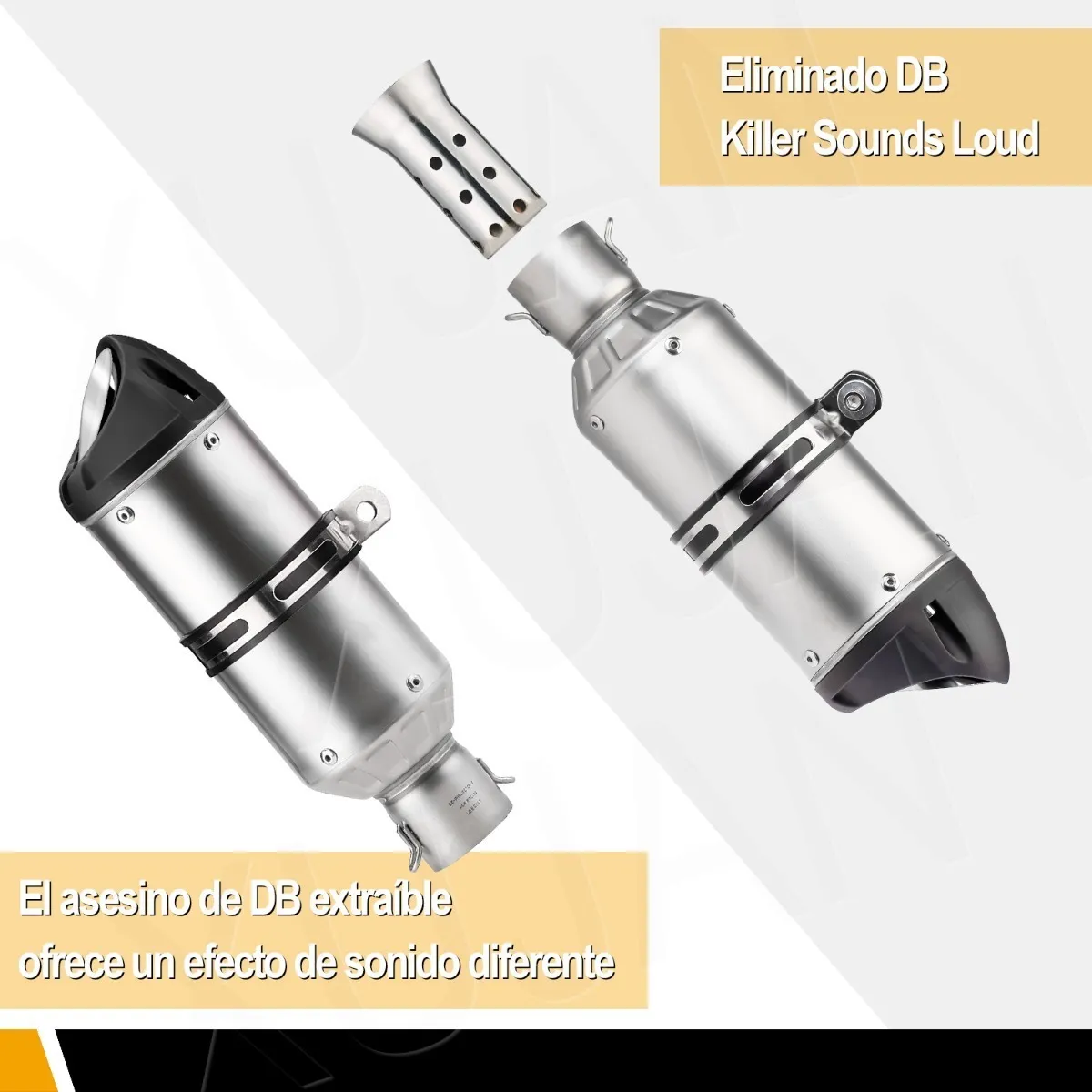 Escape Silenciador Para Moto Universal Plata 35-51mm
