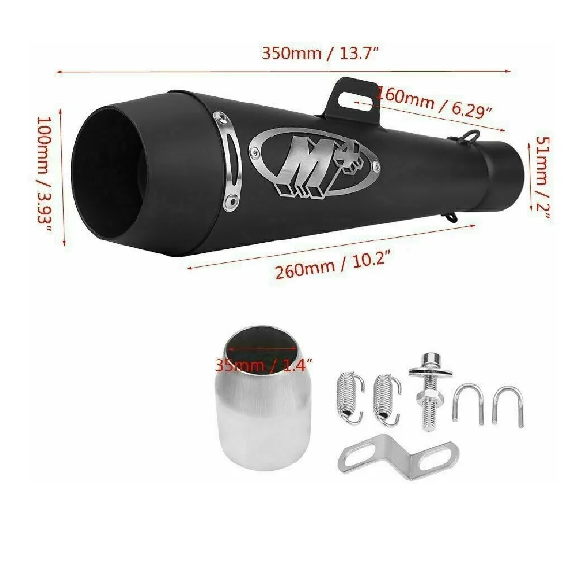 Escape Moto Deportivo 51mm Acero Inoxidable Y Silenciador M4 Multicolor