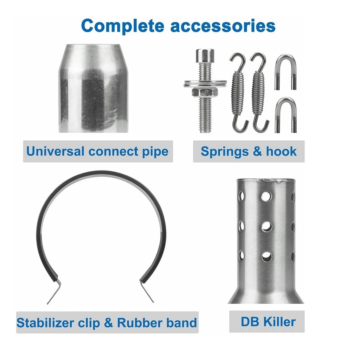 Silenciador De Escape Universal De 38-51 Mm Para Motocicleta Negro