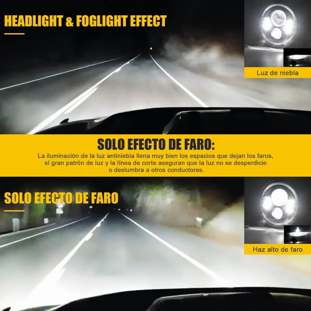 Faros Led Ojo Angel 7 Pulgadas Daymaker Para Harley Moto