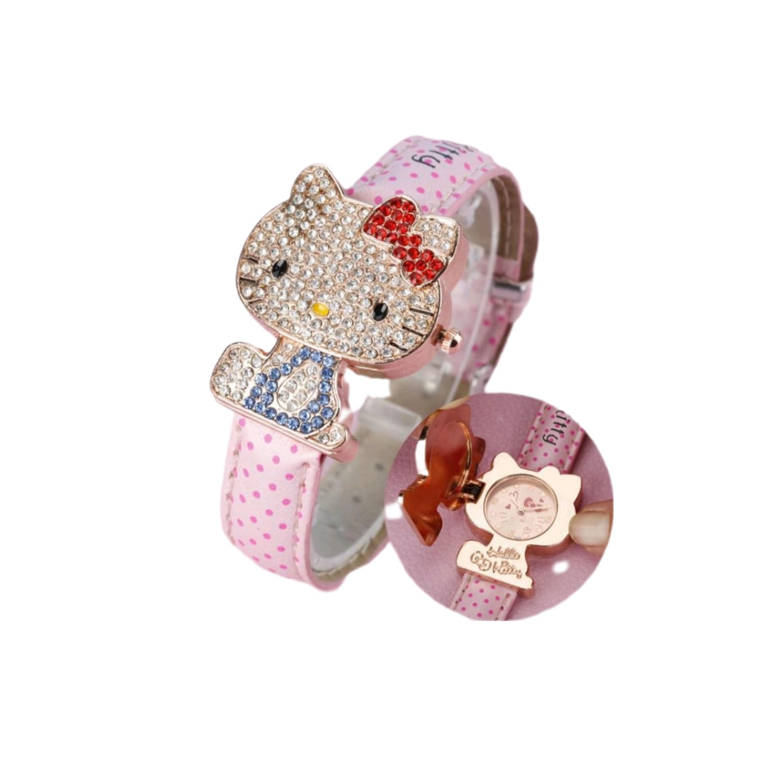 Reloj Hello Kitty Sanrio Flip con Pedreria