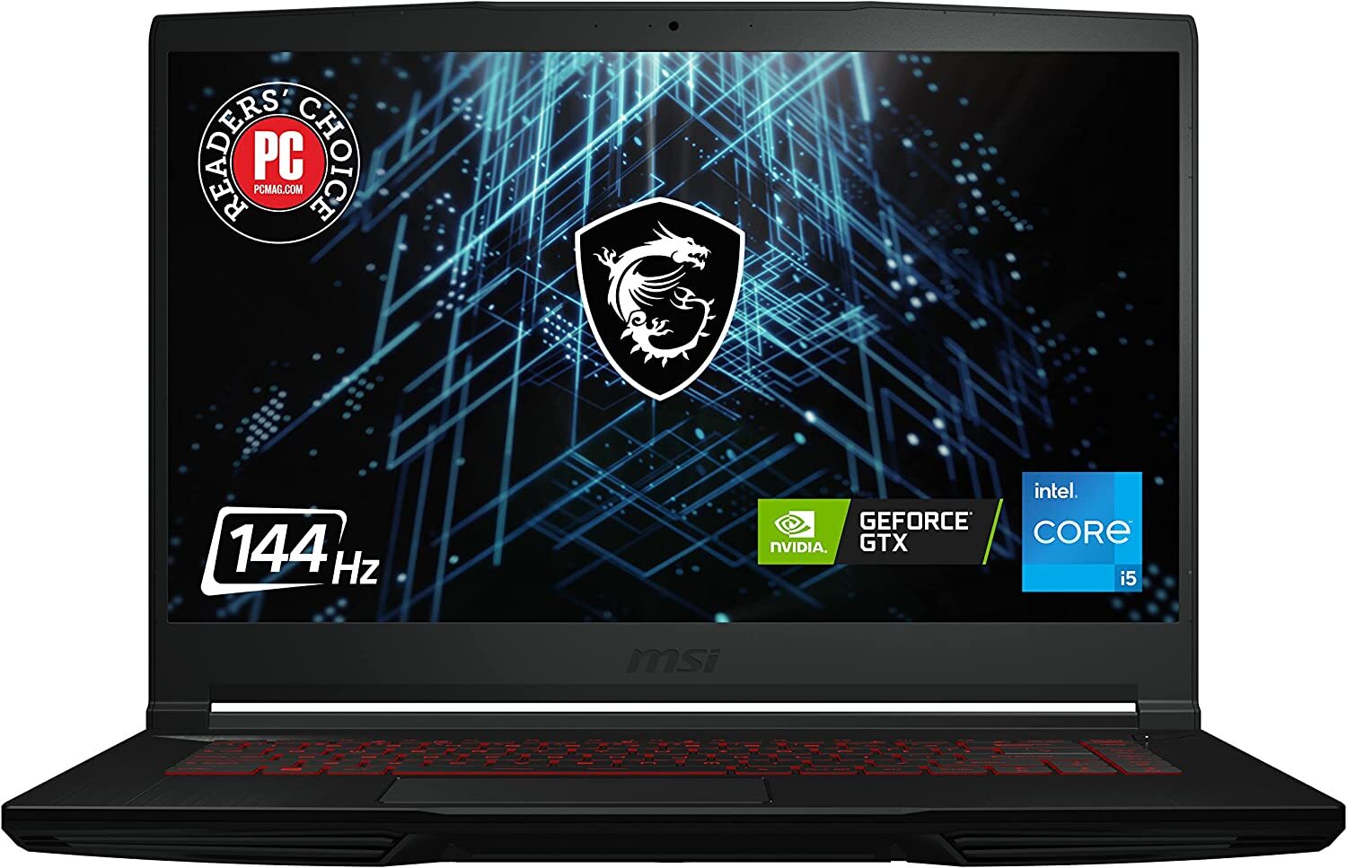 MSI GV15 15.6" 144Hz Laptop para Juegos: Intel Core i5-11400H GTX 1650 8GB 256GB NVMe SSD, Wi-Fi 6, USB Tipo C, inmersión de Audio Nahimic 3, Win 11: Negro 11SC-633