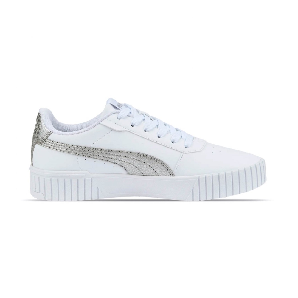 TENIS PUMA CARINA 2.0 DISTRESSED BLANCO-PLATA/MUJER 387622 02