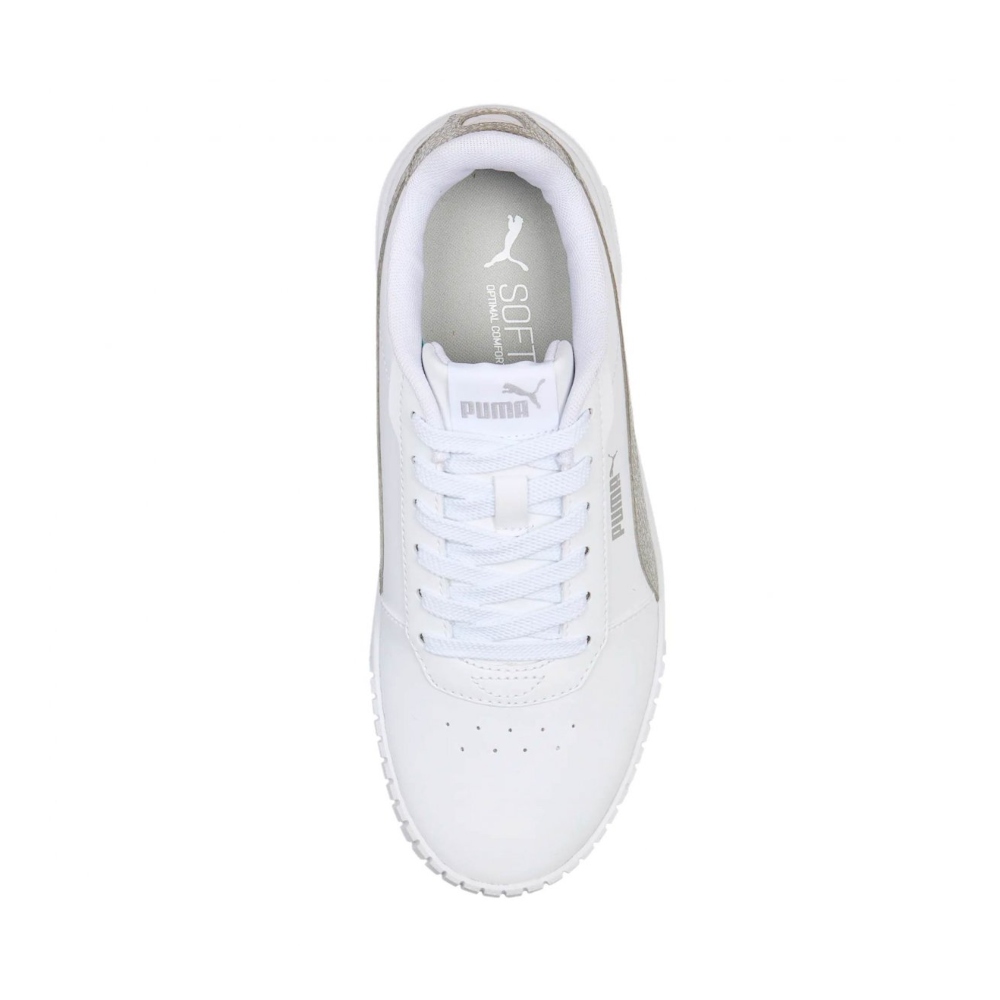 TENIS PUMA CARINA 2.0 DISTRESSED BLANCO-PLATA/MUJER 387622 02