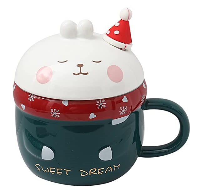 Taza De Cerámica Lindo Diseño De Cerámica Con Tapay Cucharita