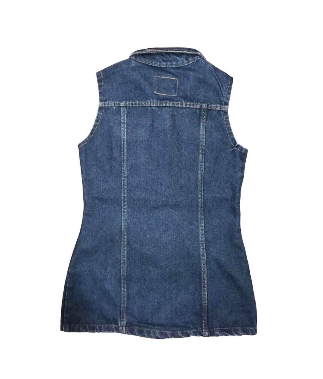 Chaleco Largo Para Dama De Mezclilla Azul Oscuro