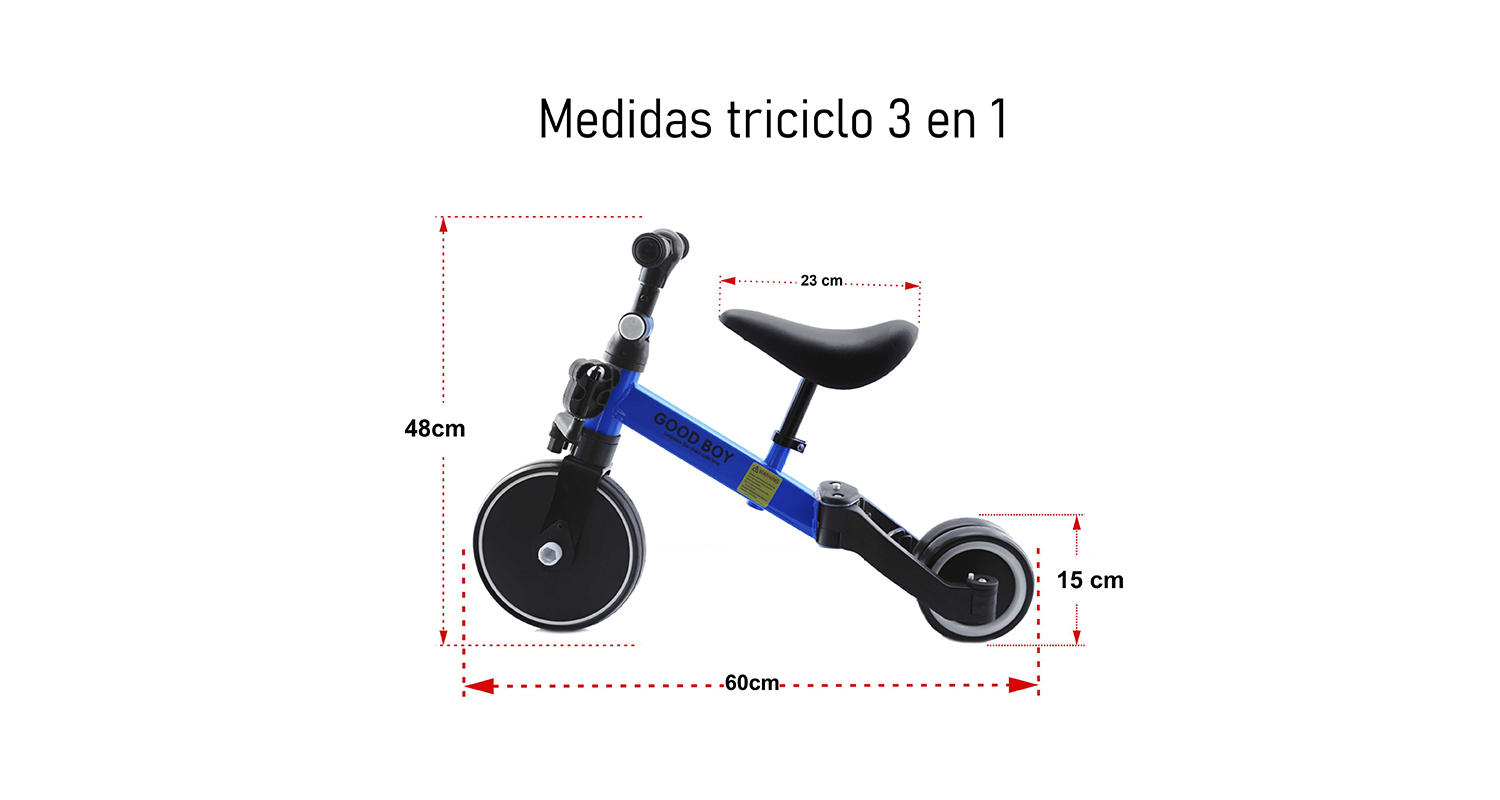 Triciclo y Bici de Balance para Niños 2 En 1 Azul BM Toys