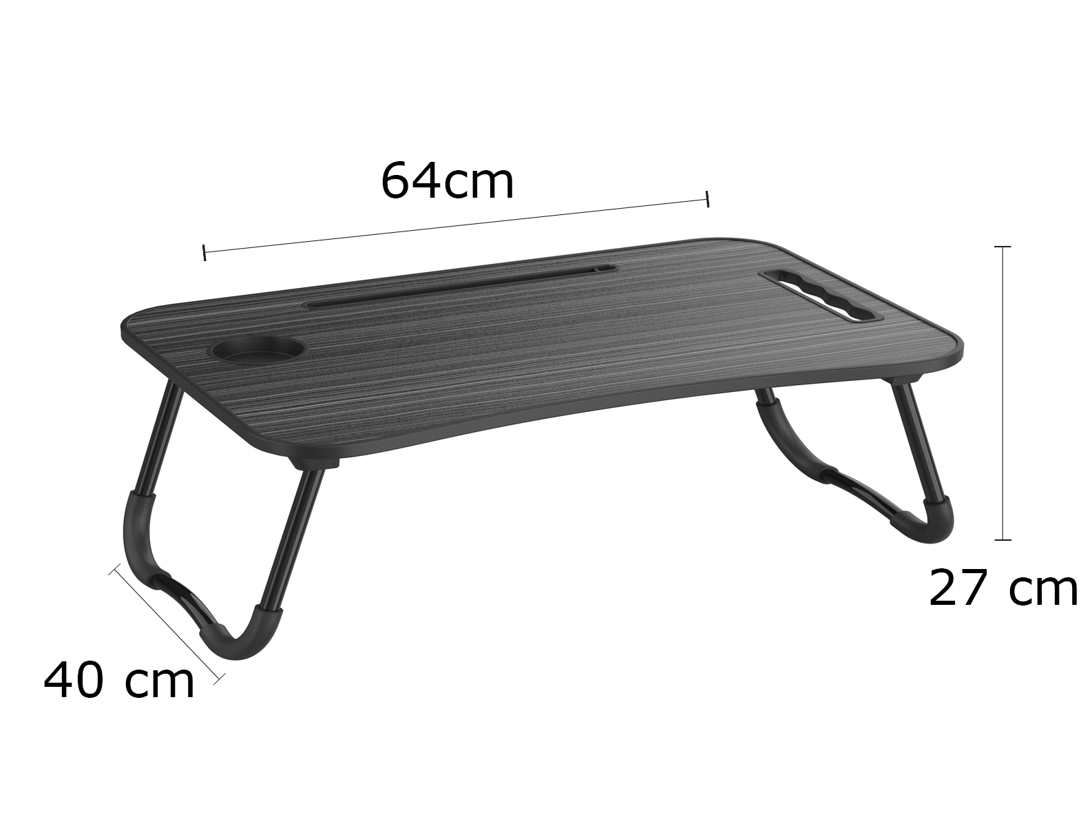 Mesa Para Cama Plegable Con Porta Vasos Gris Namaro Design