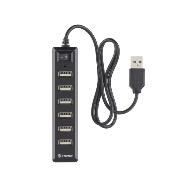 Hub Usb 7 Puertos Con Convertidor Voltaje Adicional Steren