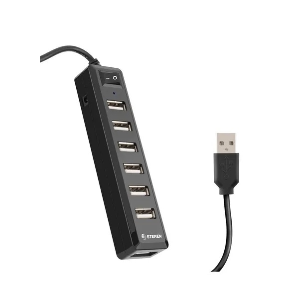 Hub Usb 7 Puertos Con Convertidor Voltaje Adicional Steren