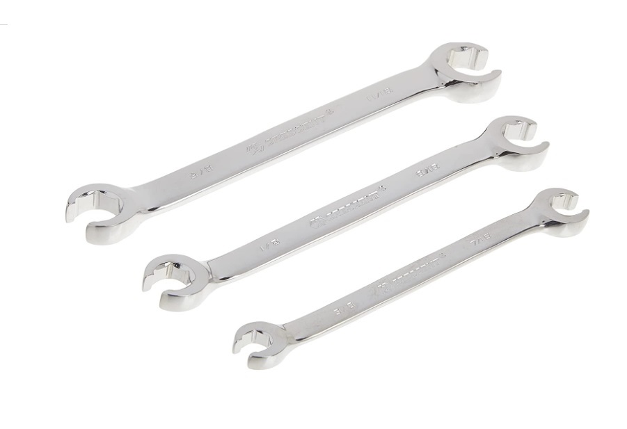 Set Portátil de 3 Llaves de Tuerca Plateada. Herramienta Profesional