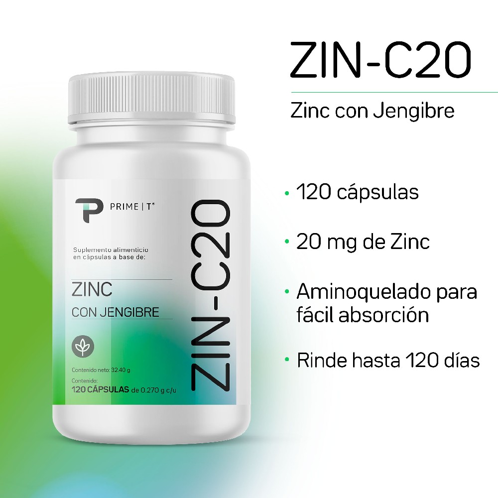 ZINC Aminoquelado 120 cápsulas de 320 mg c/u