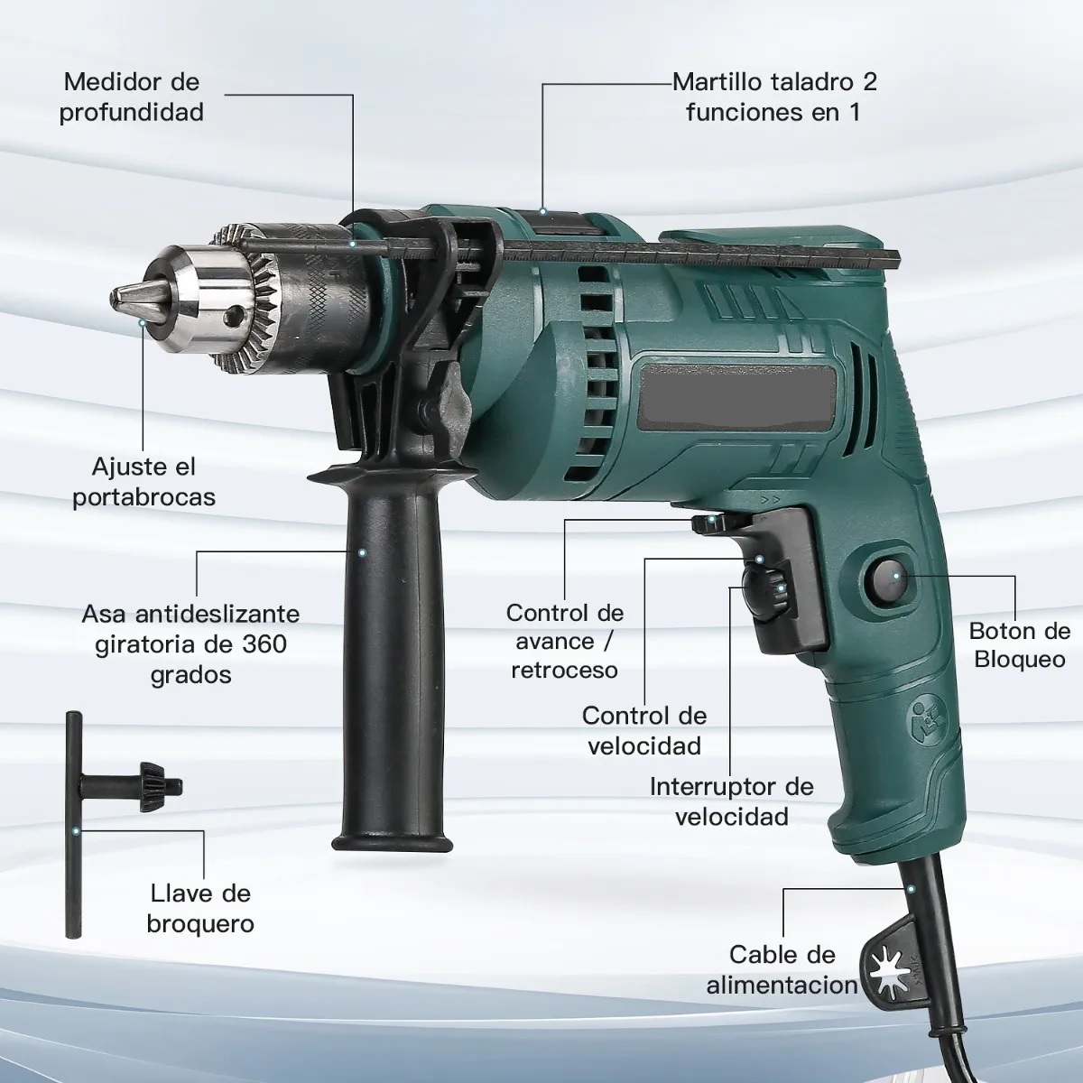 Taladro Rotomartillo 1/2 Profesional 650w