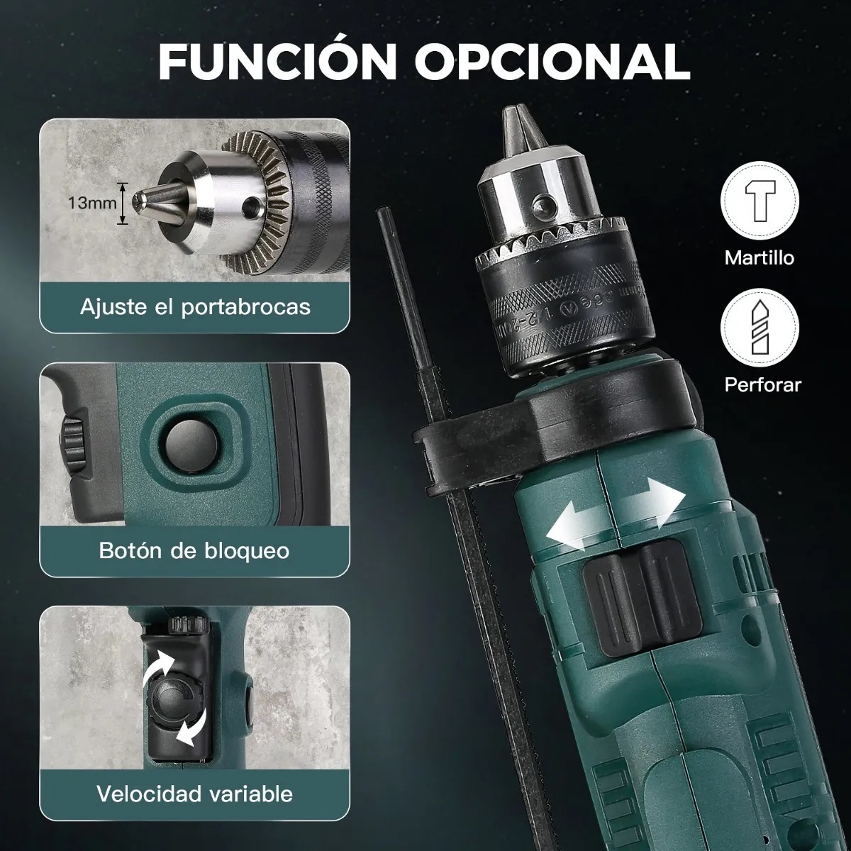 Taladro Rotomartillo 1/2 Profesional 650w