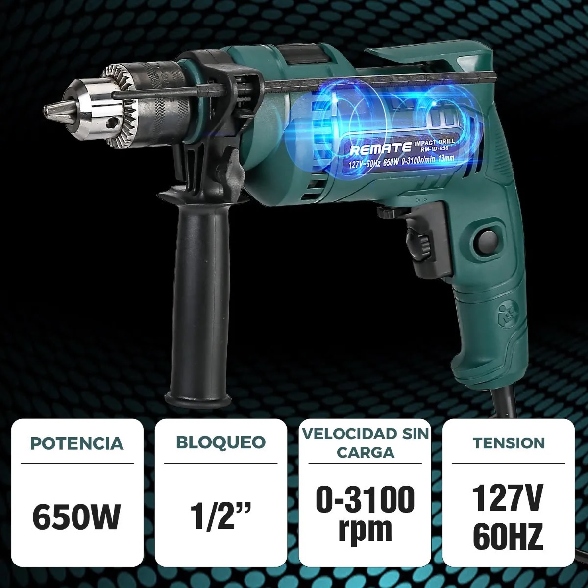 Taladro Rotomartillo 1/2 Profesional 650w