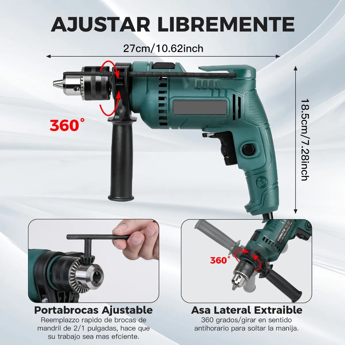 Taladro Rotomartillo 1/2 Profesional 650w