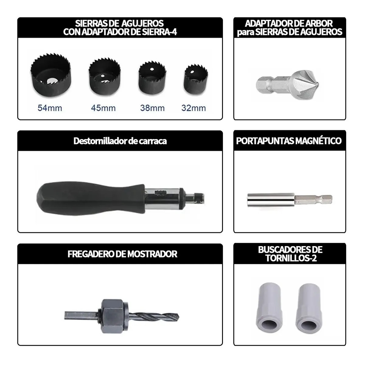 Juego De Brocas Multiuso Con Caja De Herramientas 111 Pzs