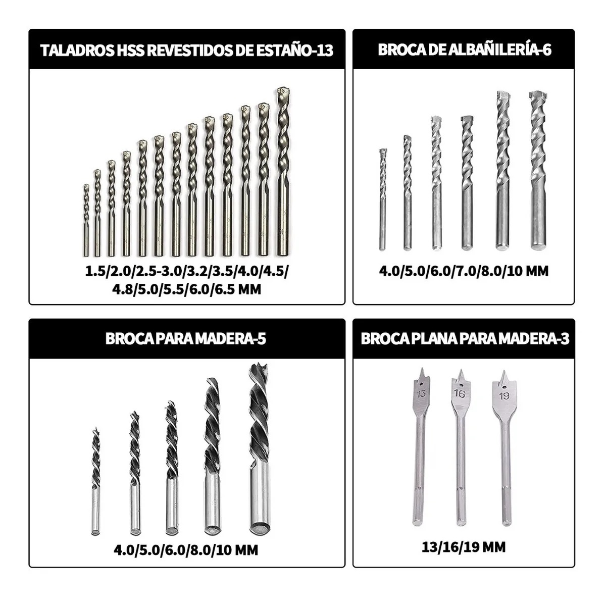 Juego De Brocas Multiuso Con Caja De Herramientas 111 Pzs