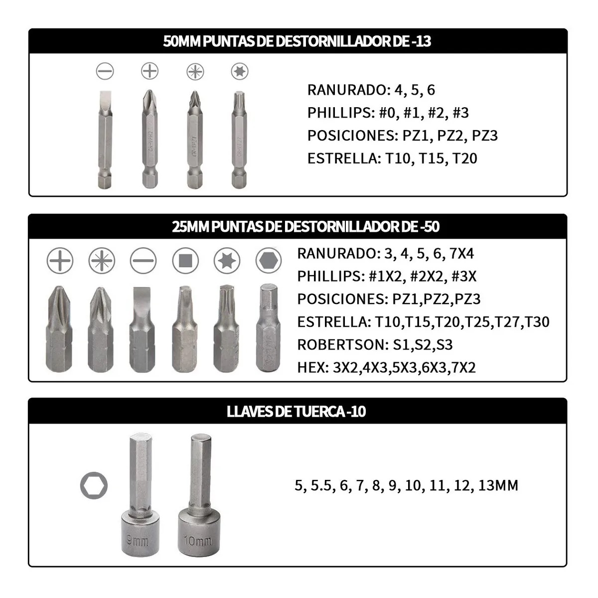 Juego De Brocas Multiuso Con Caja De Herramientas 111 Pzs