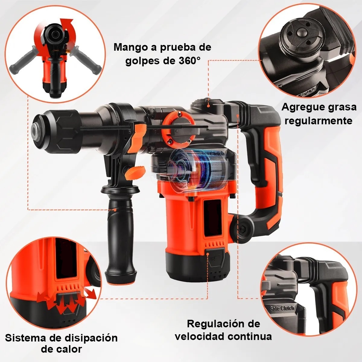 Rotomartillo Cincelador Perforador  Industrial 1600w