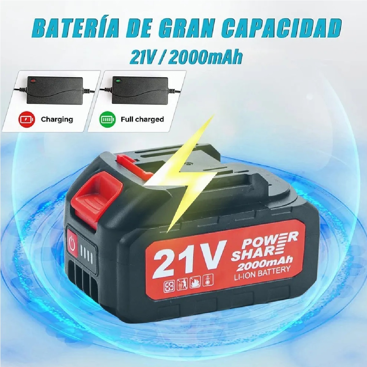 Pistola Impacto Eléctrico Llave Impacto Inalámbrica Con Caja