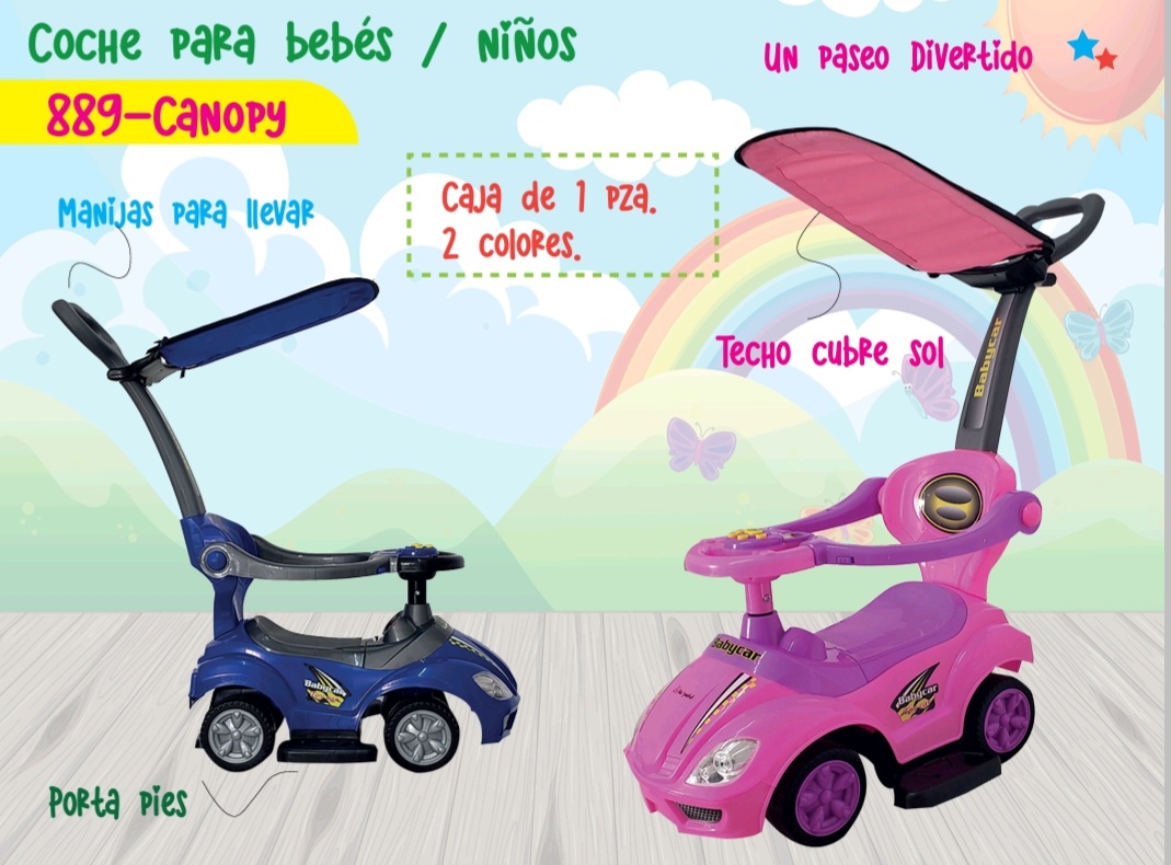 Coche para bebes con bastón para papá