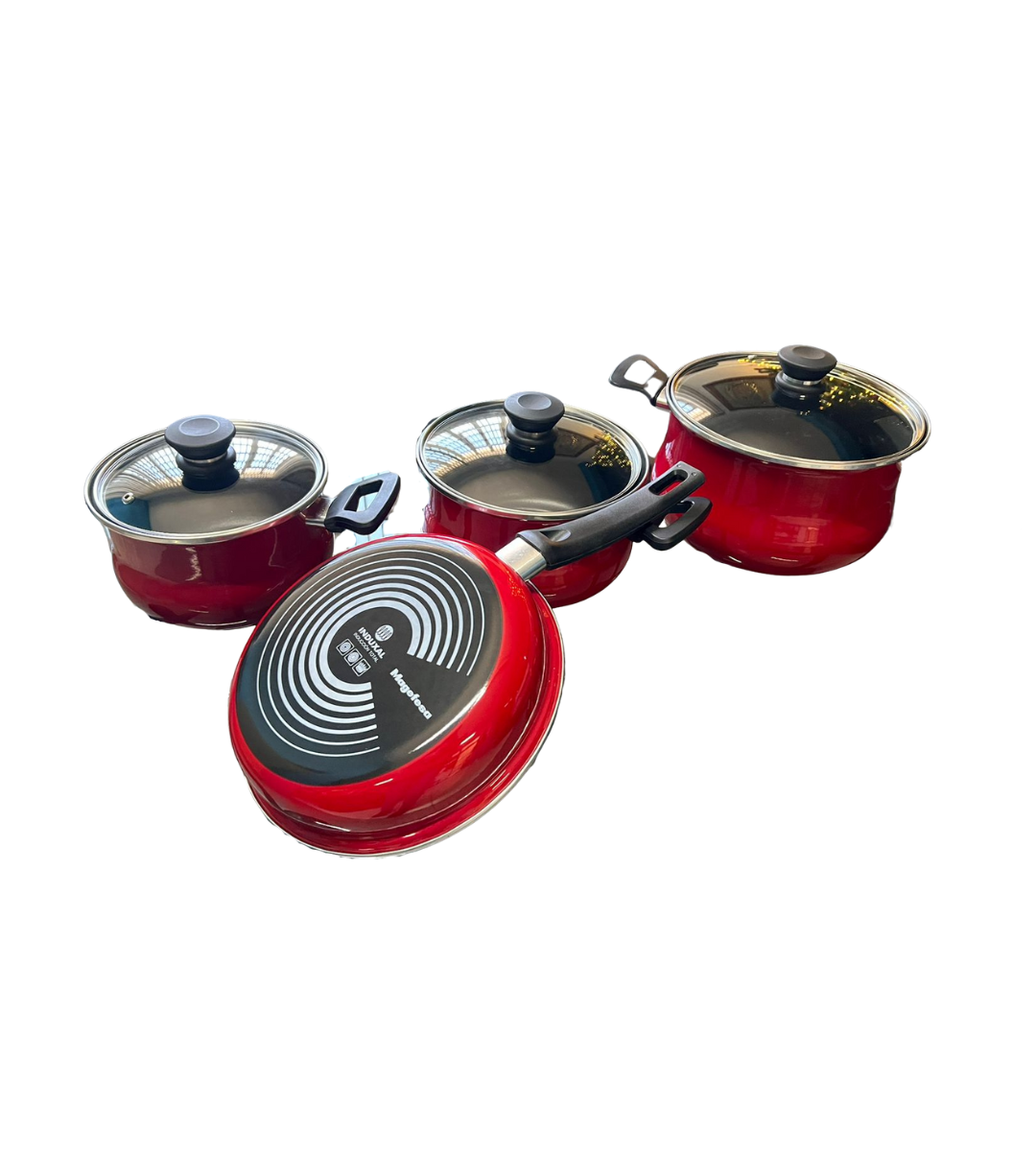 Batería Magefesa con Antiadherente Bombeada Rubí 7 piezas