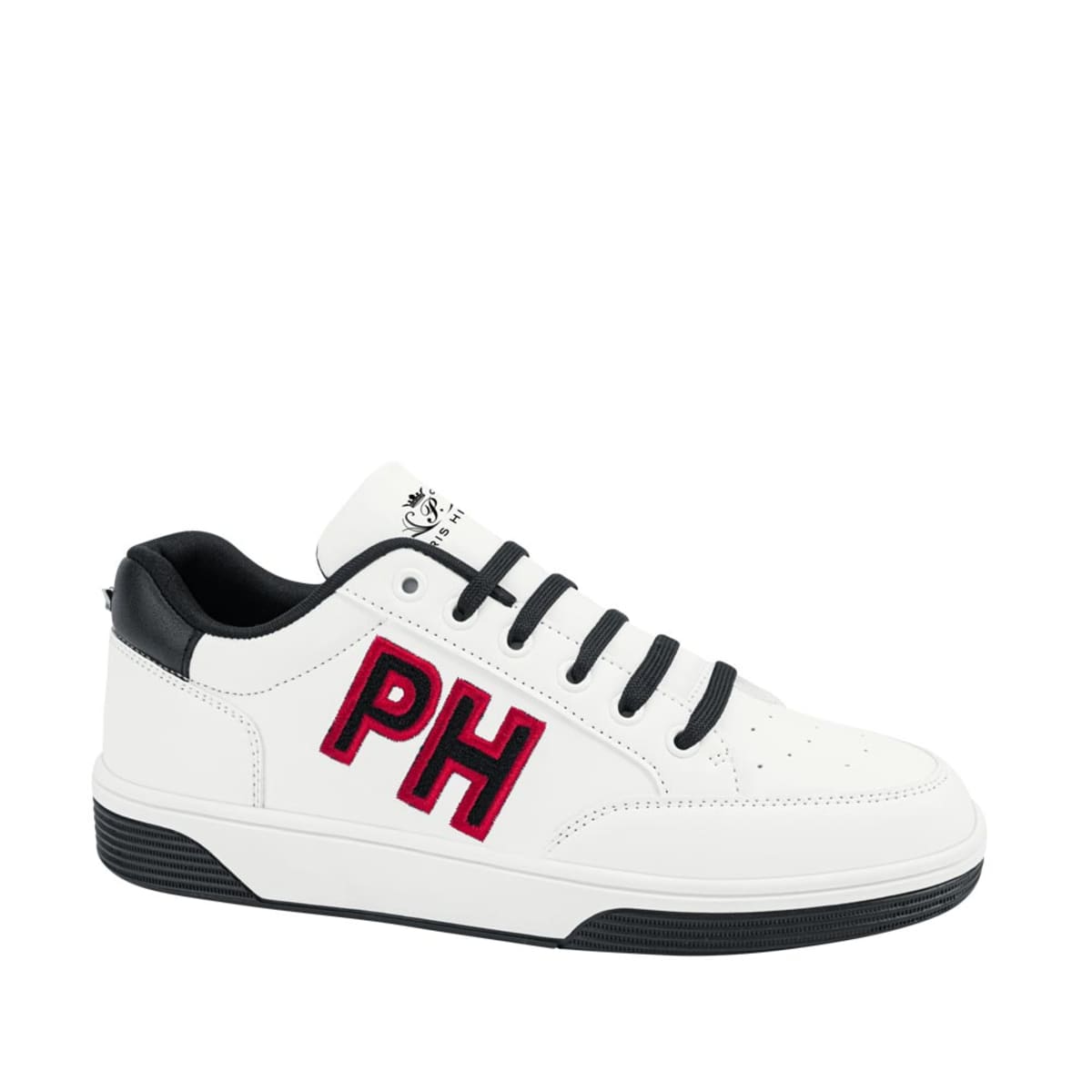 Tenis casuales blancos con negro para mujer, marca Paris Hilton, mod. 1043009
