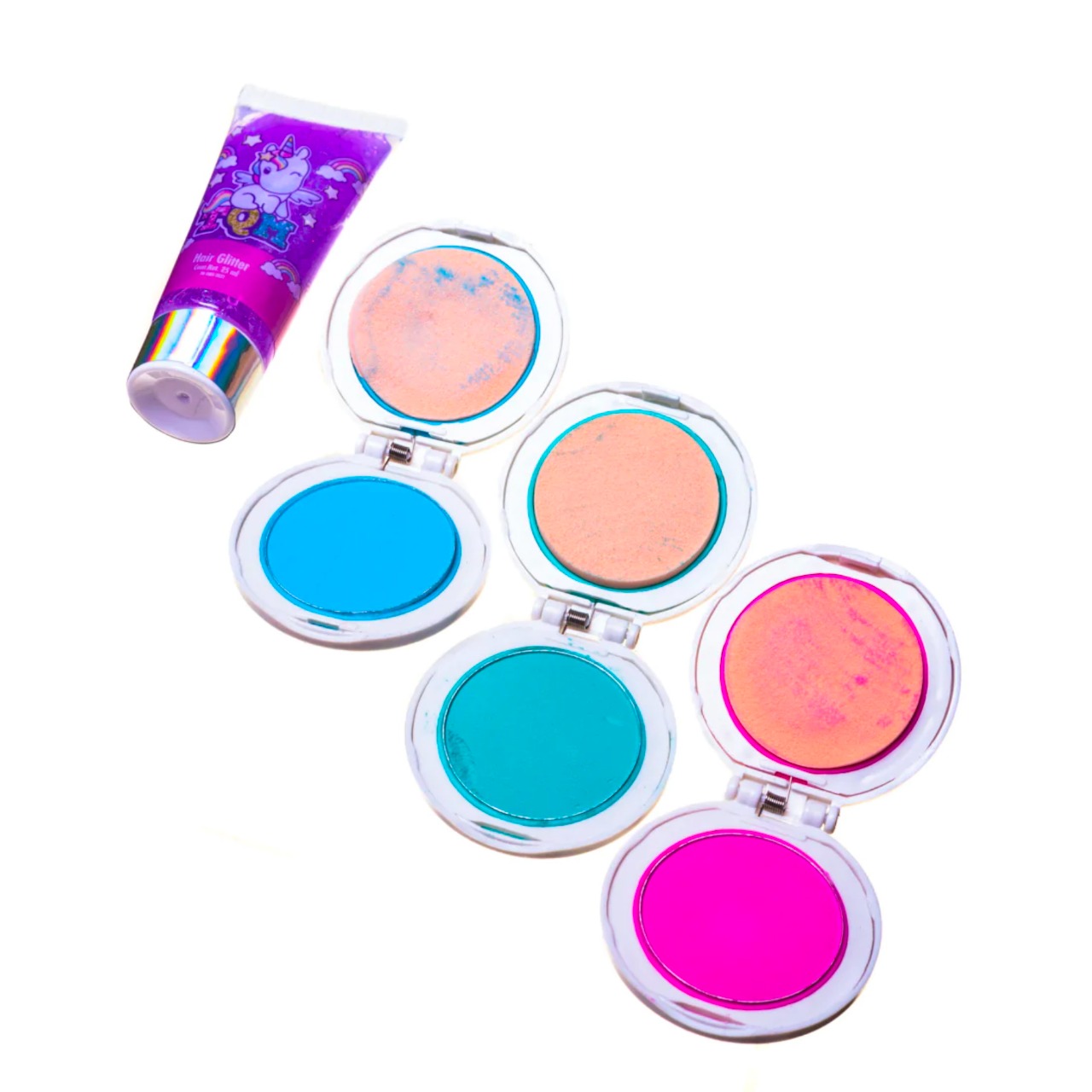 Set De Juego Pinta Cabello Mechas Coloridas Y Glitter Unicornio Mechitas Colores Niñas Juguete