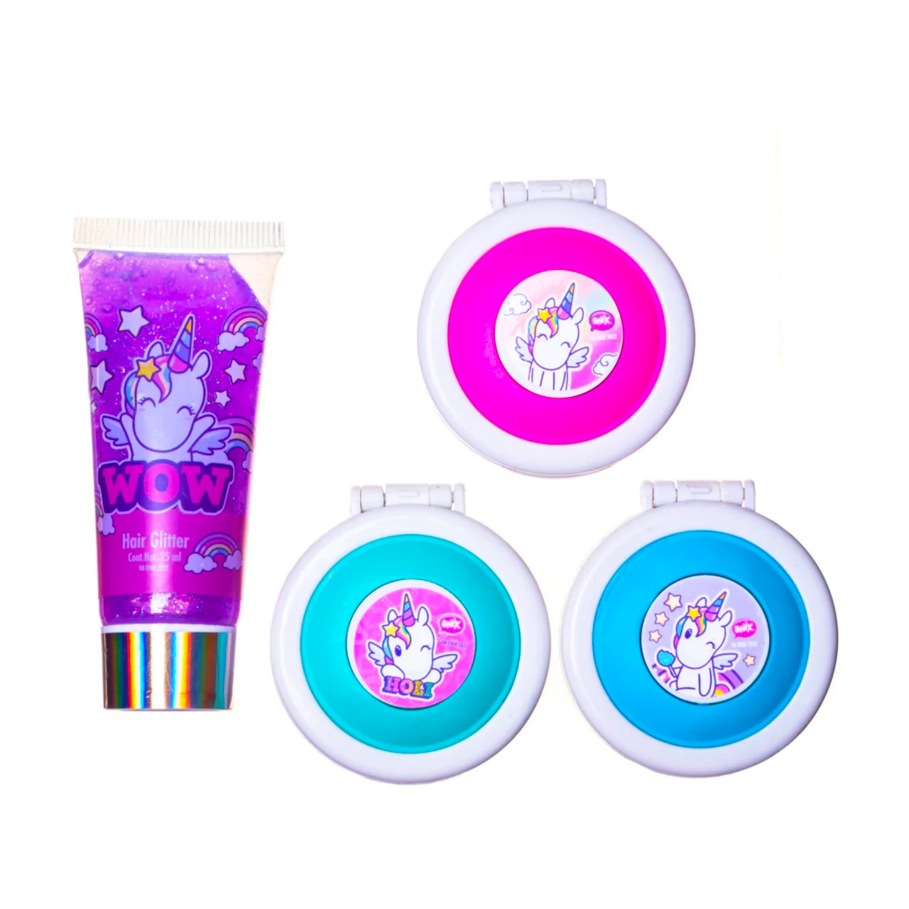 Set De Juego Pinta Cabello Mechas Coloridas Y Glitter Unicornio Mechitas Colores Niñas Juguete