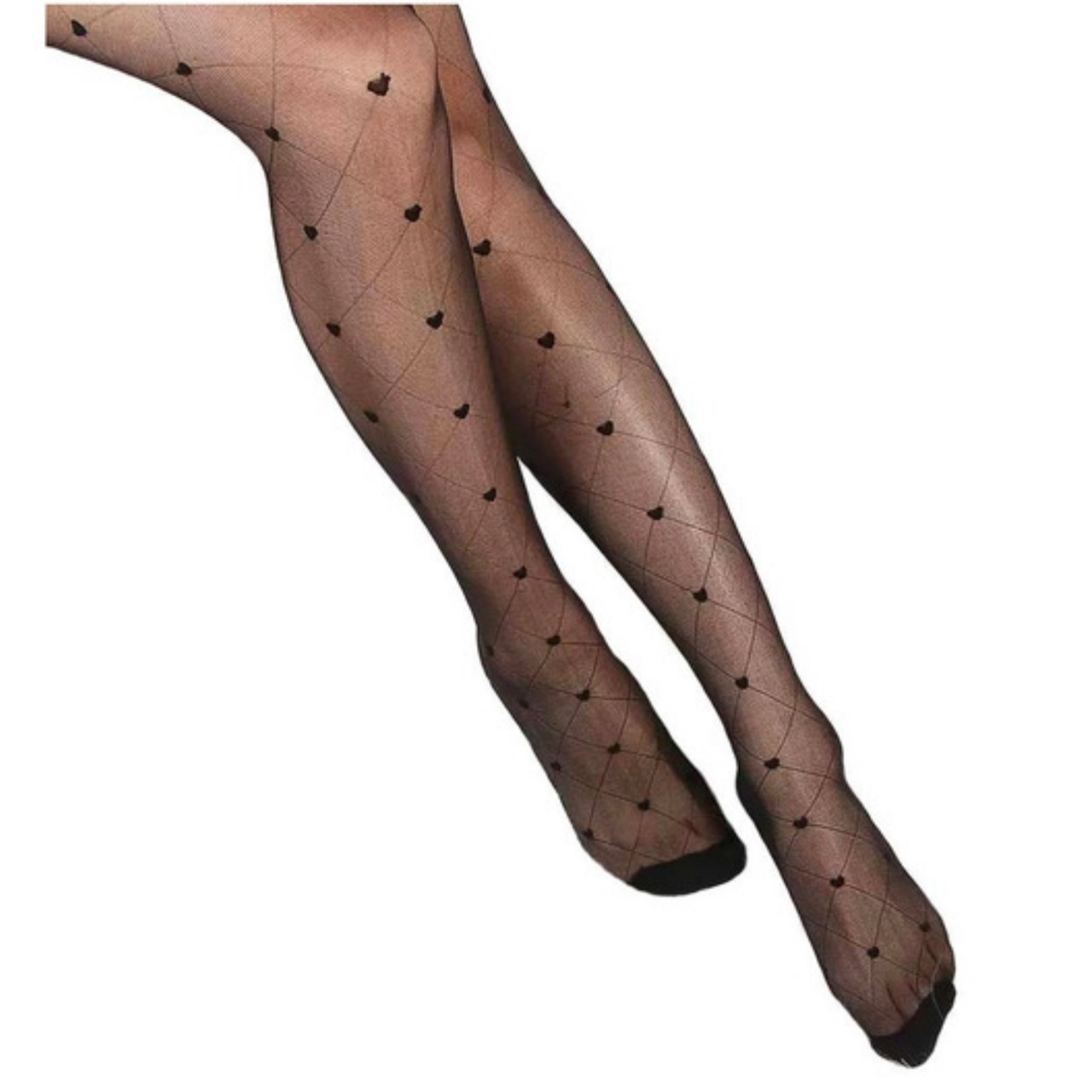 Medias Corazón Traslúcido Transparente Delgada Suave Sensual