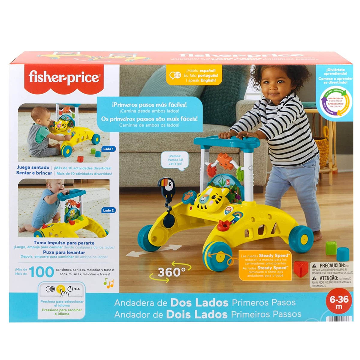 Fisher-Price Andadera De Dos Lados Primeros Pasos Tigre 