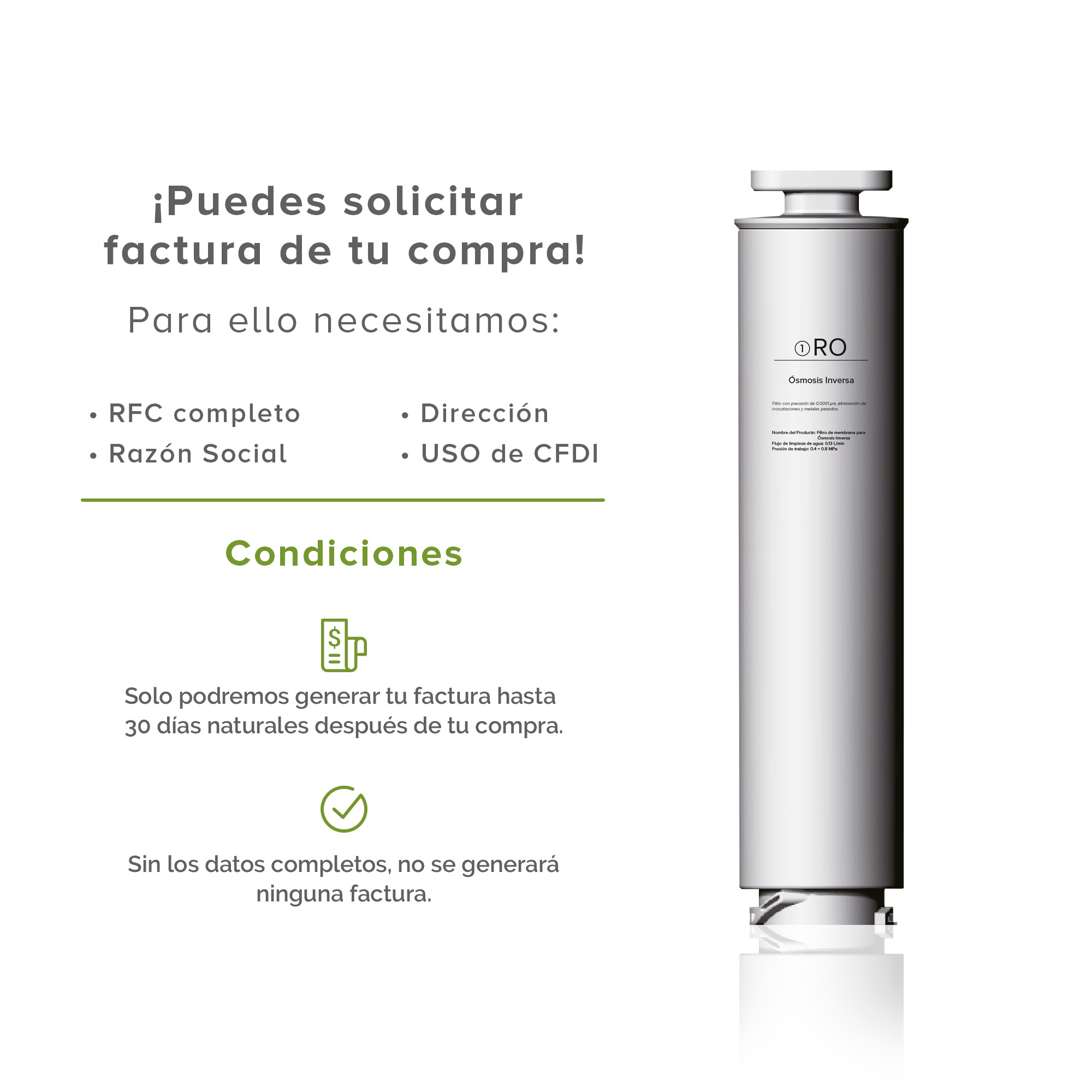 Filtro Para Dispensador De Agua Por Osmosis Inversa 3L Avera FRDOI3L01