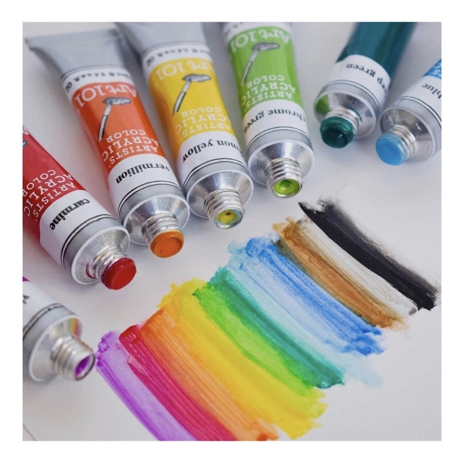 Art 101 Set de Arte con 132 piezas, Pinturas, Oleo, acuarelas, pastel