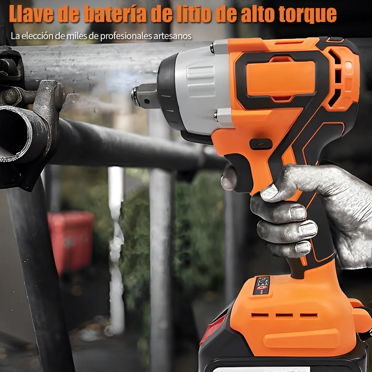Llave De Impacto Inalámbrico Sin Escobillas Con 2 Baterías