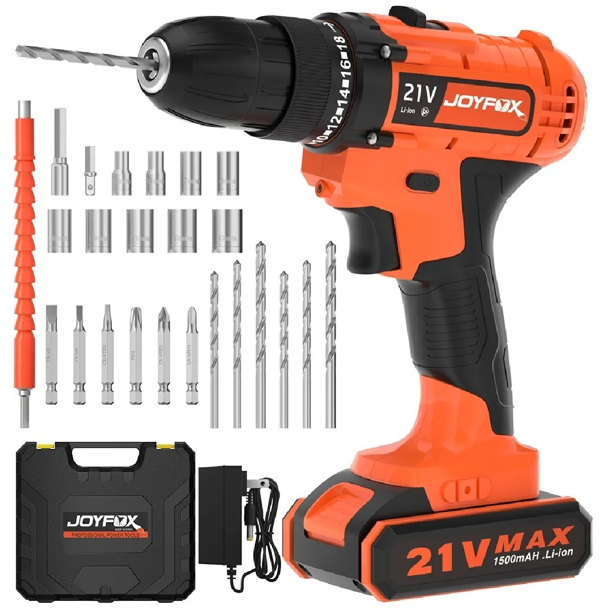 Kit Taladro Eléctrico Inalámbrico Atornillador 21v 