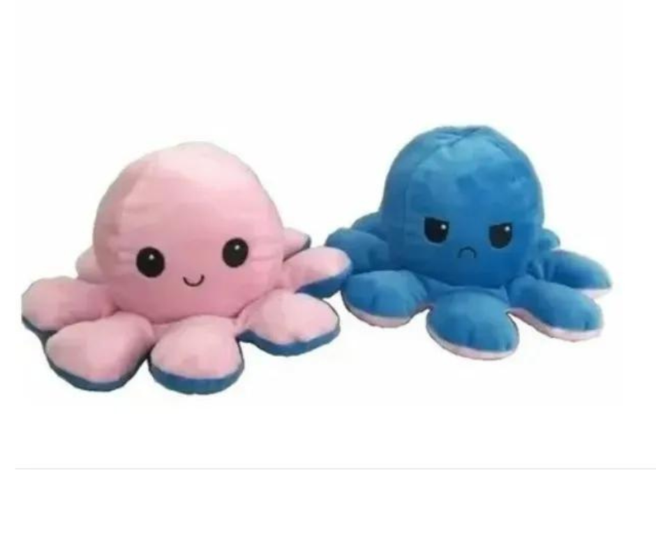 Peluche De Pulpo Pulpito Reversible 2 Colores Diseños