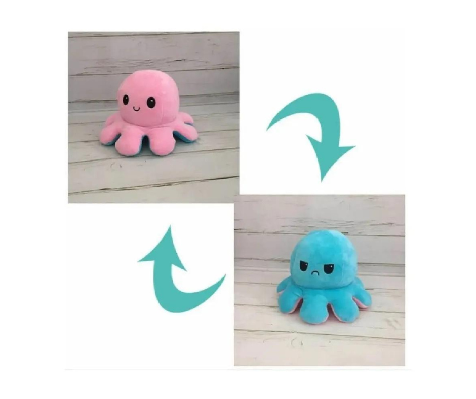 Peluche De Pulpo Pulpito Reversible 2 Colores Diseños