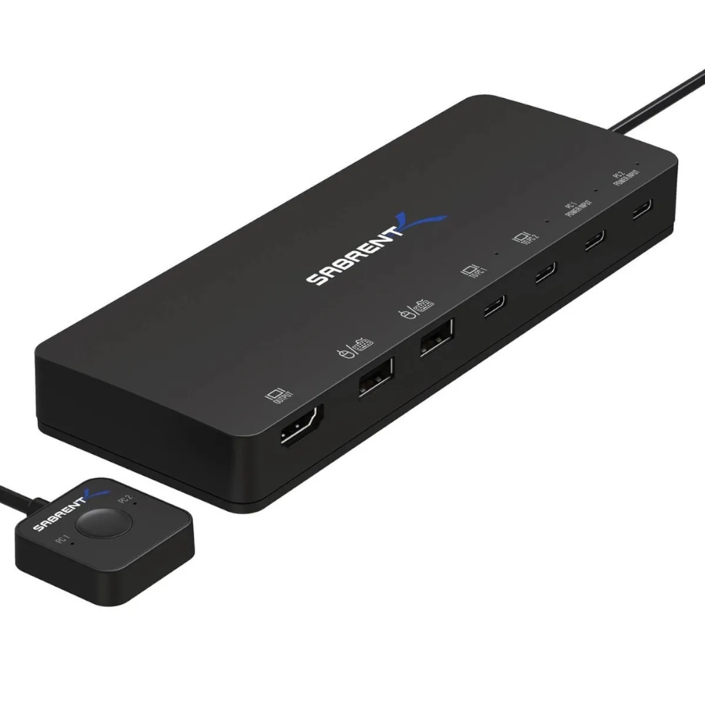 Switch KVM USB C SABRENT USB-KCPD 2 PC con USB-C PD y HDMI
