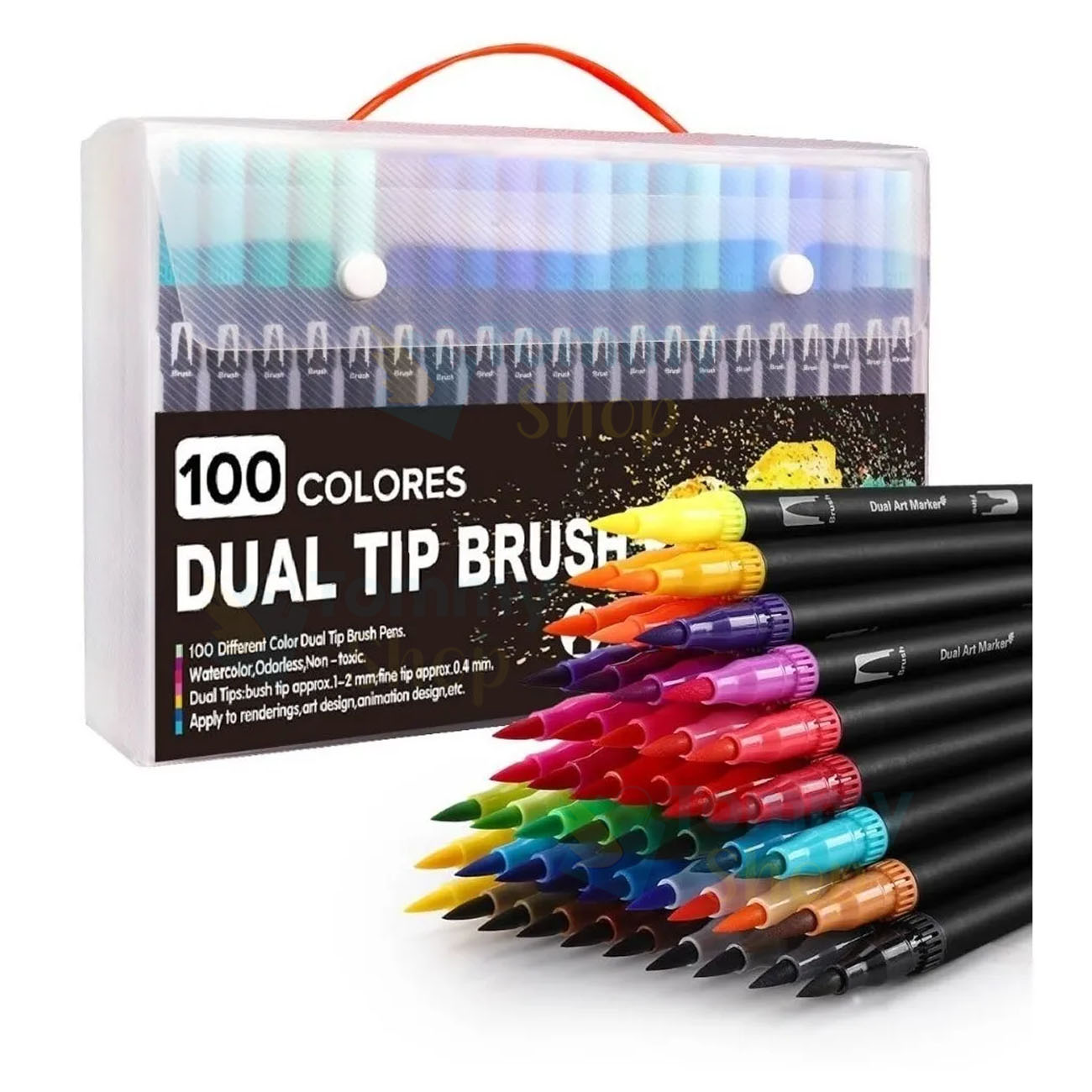 100 Marcadores De Doble Punta Pincel lettering lavables para dibujo Escolares